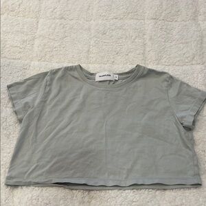 Talentless XS crop cotton t-shirt in light sage color. NWOT